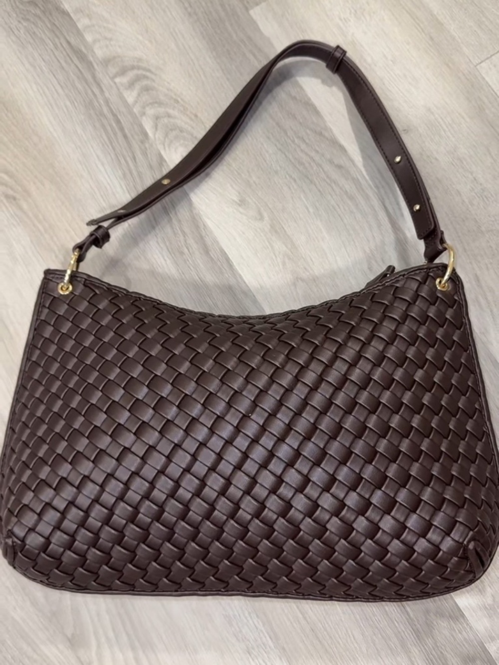 Brown Woven Shoulder Bag